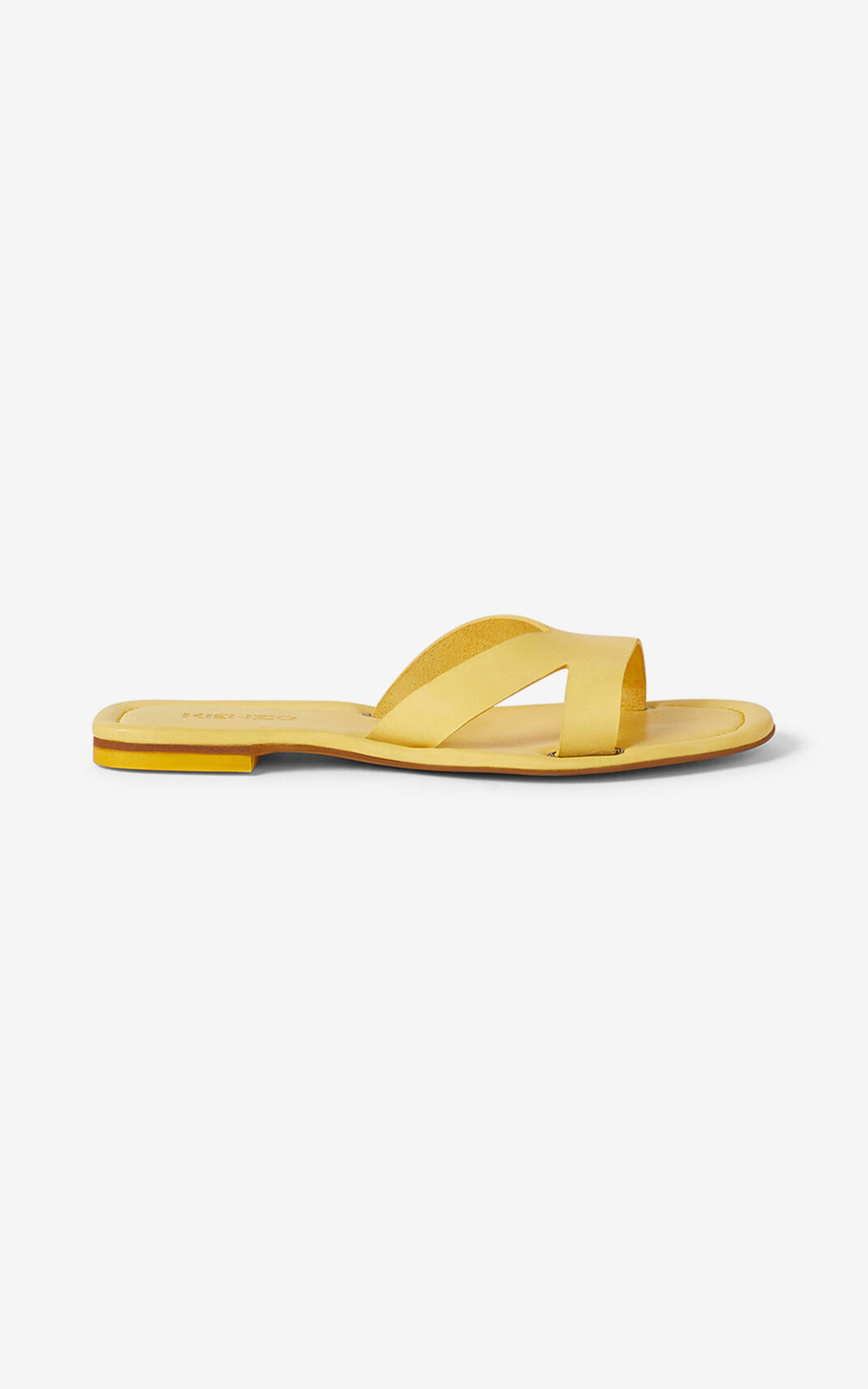 Kenzo OPANKA flat Cuero Pantuflas Mujer Amarillo | 1364257-NU